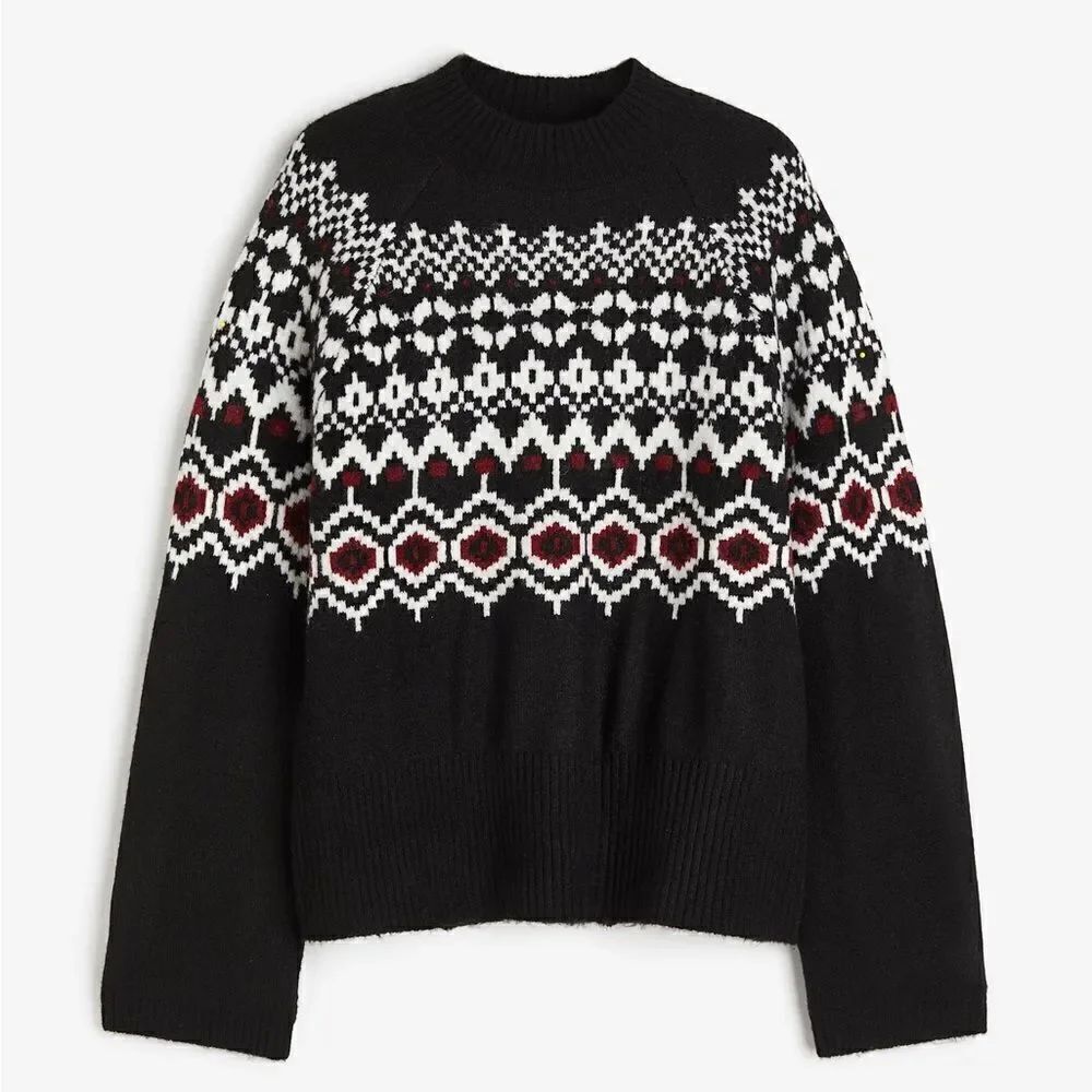 DIVIDED I H&M Jacquard Knit Mockneck Sweater